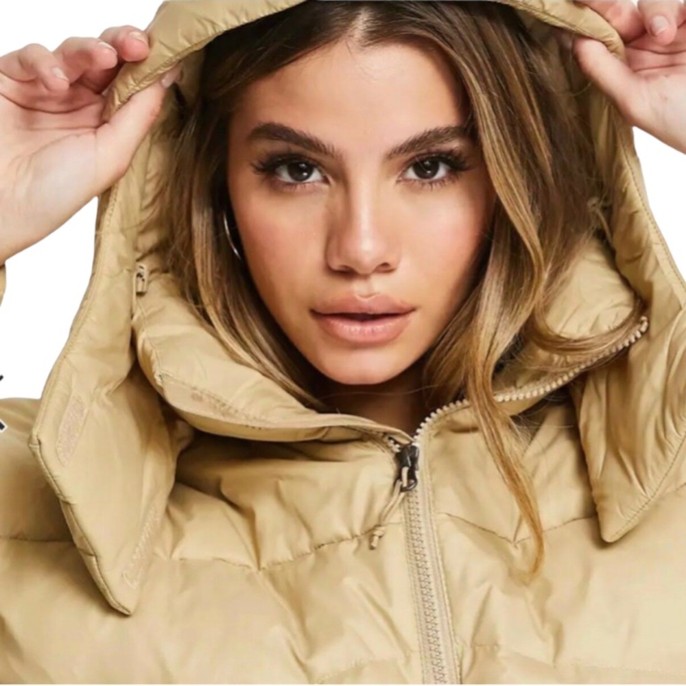 NWT The North Face Women’s Palomar Down Parka Coat Jacket relaxed fit Khaki  L - Picture 4 of 14